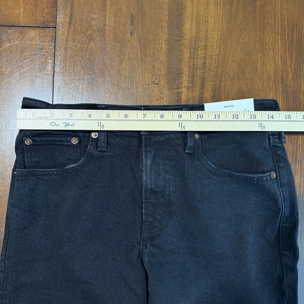 Abercrombie Fitch Womens The 90s Straight Jeans Size 2L Black Mid Rise Tall New - Picture 7 of 9
